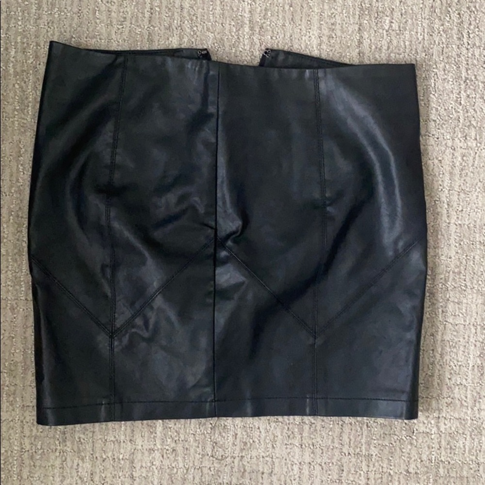 Leather mini skirt